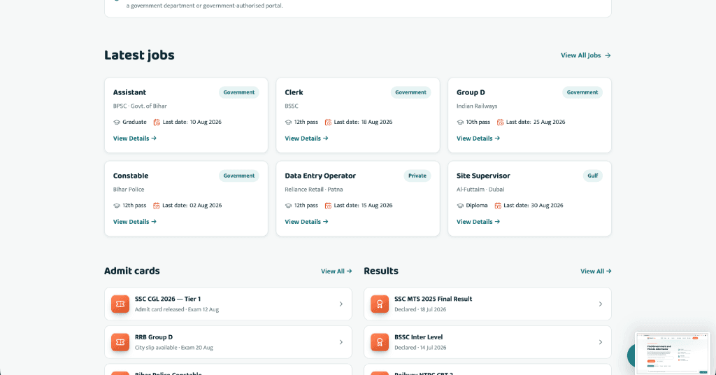 Mahad Jobs UI Preview